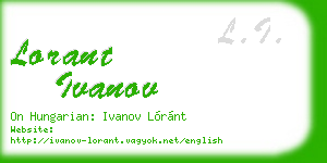 lorant ivanov business card