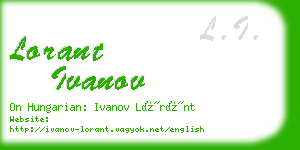 lorant ivanov business card